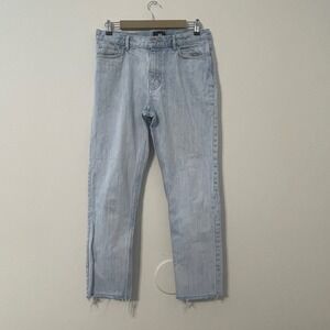 H&M Womens Jeans Size 30 Light‎ Wash Denim Frayed Hem Straight Leg Casual
